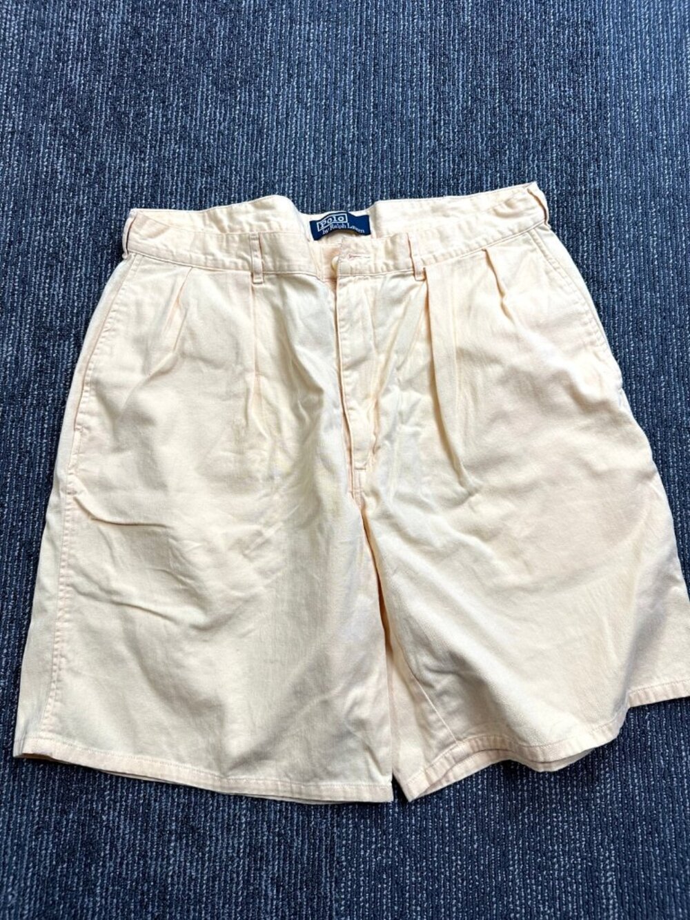 Polo Ralph Lauren Polo Chino Mens 36 Khaki Pleated Chino Shorts Cotton